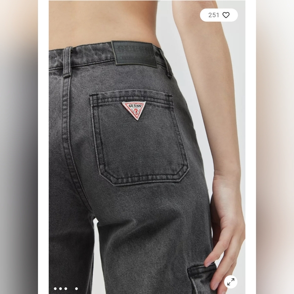 Guess Jeans cargo wide leg straight carpenter Size 29 charcoal - Picture 8 of 8